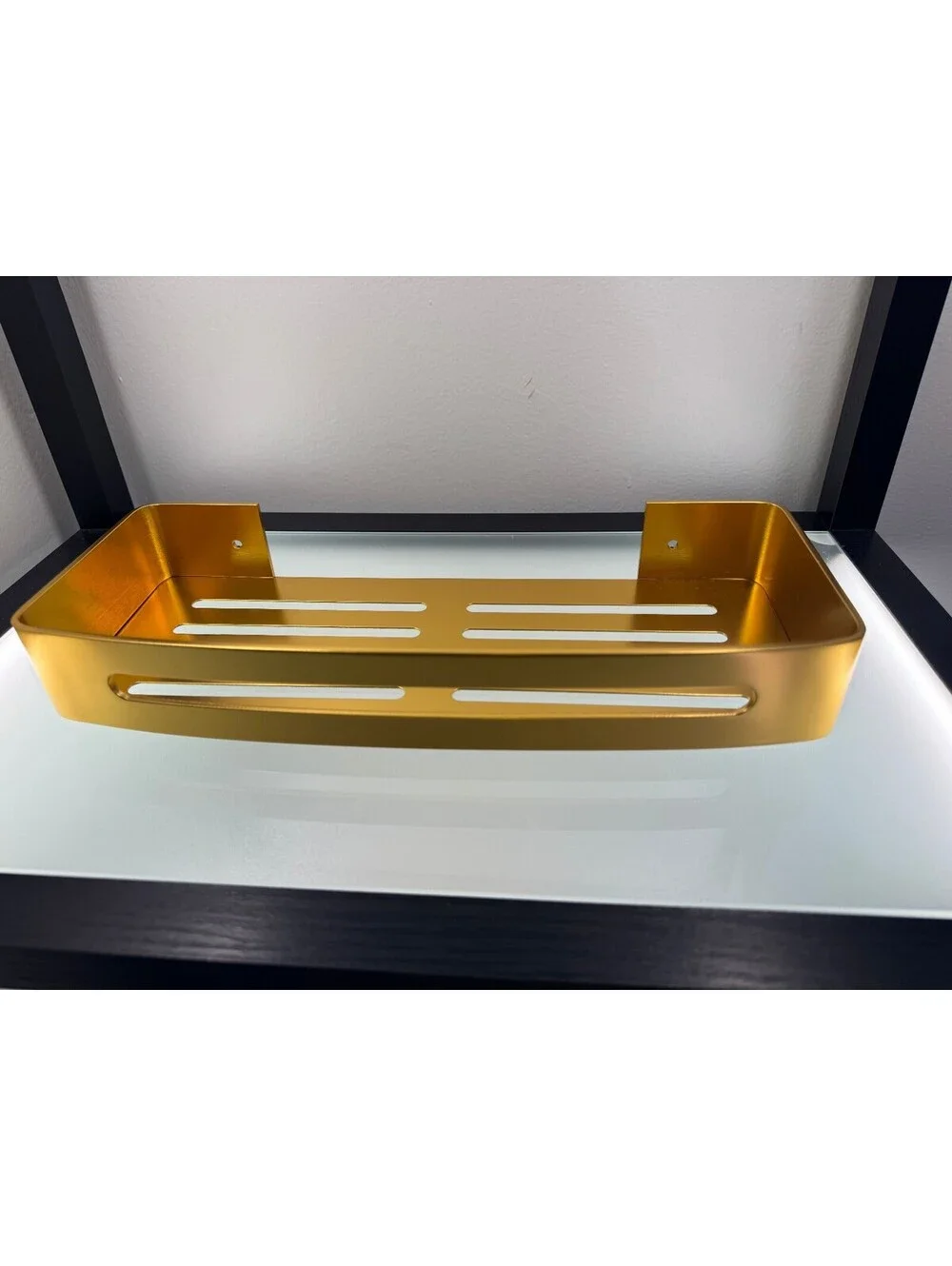 2ck Gold Aluminum Shower Caddy Shelf Adhesive Wall Mount